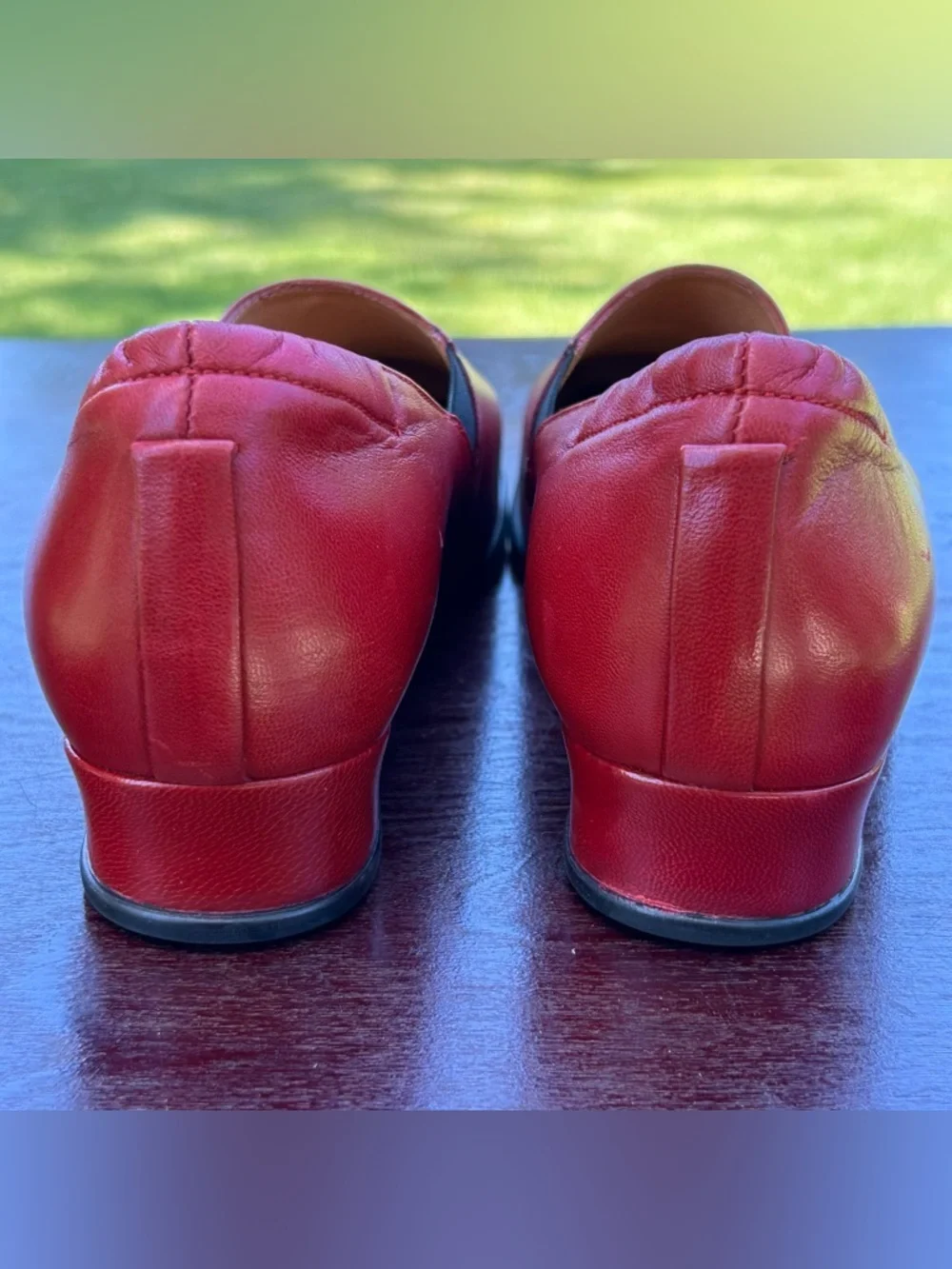 1803 Footwear Handmade Leather Red Mary Jane Style Shoe Size EU 40/US 9